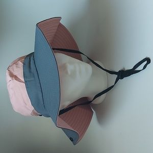 Pretty pink and gray sunshade hat, NWOT